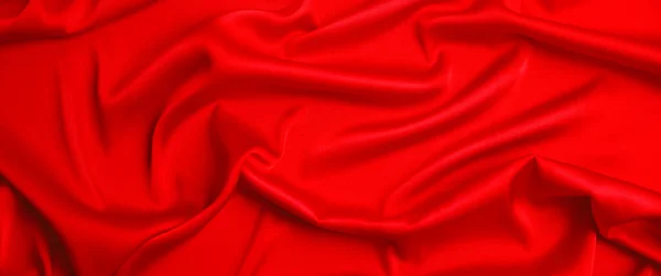 Arka Plan Olarak Kırmızı Ipek Kumaş Üst Görünüm Pankart Tasarımı — Stok fotoğraf
