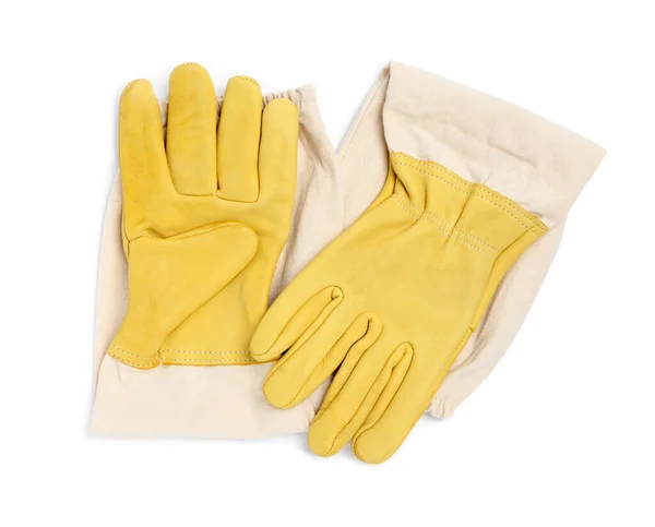 Guantes Protectores Sobre Fondo Blanco Vista Superior Equipo Seguridad — Foto de Stock