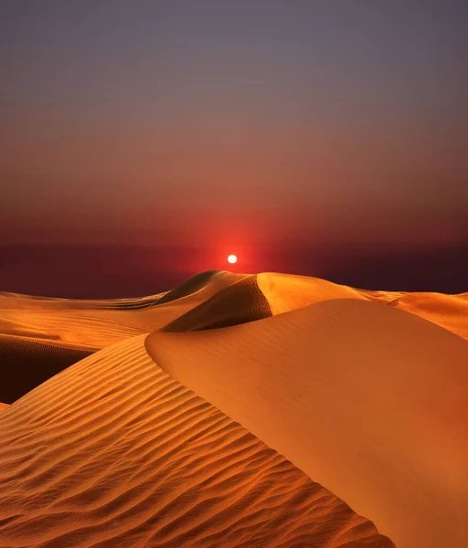 Прекрасный Вид Песчаную Пустыню Закате — стоковое фото