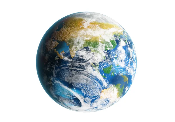 Ilustração Planeta Terra Sobre Fundo Branco — Fotografia de Stock