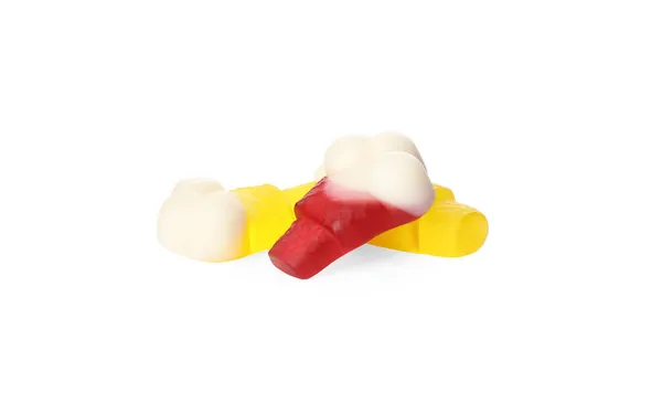 Chutné Želé Bonbóny Tvaru Zmrzliny Bílém Pozadí — Stock fotografie