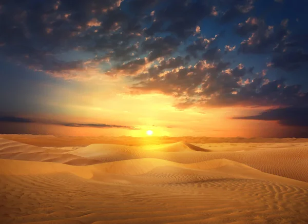Beautiful View Sandy Desert Sunset — Stock Photo, Image