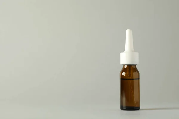 Bottle Nasal Spray Light Grey Background Space Text — Stock Photo, Image