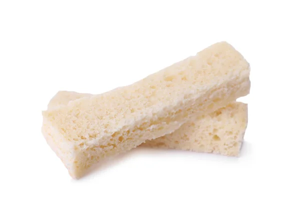 Crispy Rusks White Background Tasty Snack — Stock Photo, Image