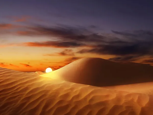 Beautiful View Sandy Desert Sunset — Stock Photo, Image