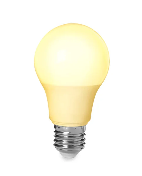 Moderne Gloeiende Lamp Lampje Witte Achtergrond — Stockfoto