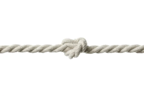 Бавовняна Мотузка Вузлом Білому Тлі — стокове фото