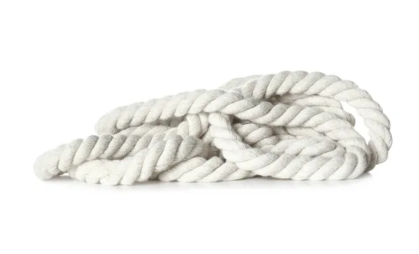 白色背景上的棉绳束 有机材料 — 图库照片