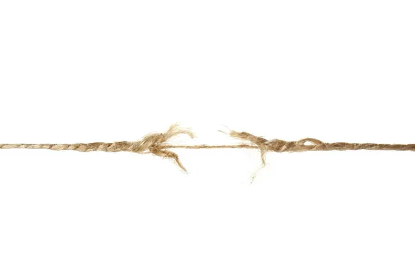 白い背景に麻ロープの破裂 — ストック写真