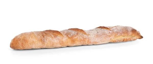 Crispy French Baguette Isolated White Fresh Bread — Stock Photo, Image