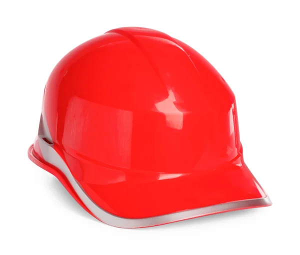 Cappello Rigido Rosso Isolato Bianco Attrezzature Sicurezza — Foto Stock