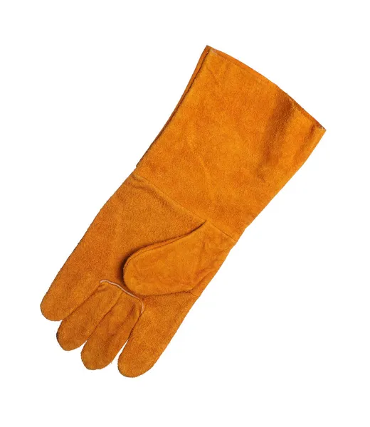 Guantes Protectores Anaranjados Aislados Blanco Equipo Seguridad — Foto de Stock