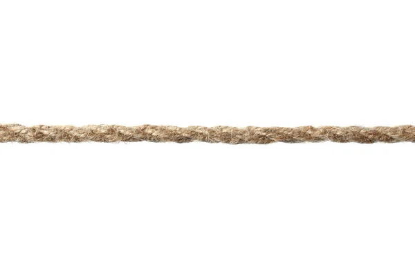 Конопляна Мотузка Білому Тлі Органічний Матеріал — стокове фото
