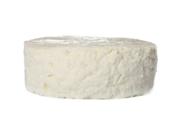 Deliziosa Ricotta Fresca Isolata Bianco — Foto Stock