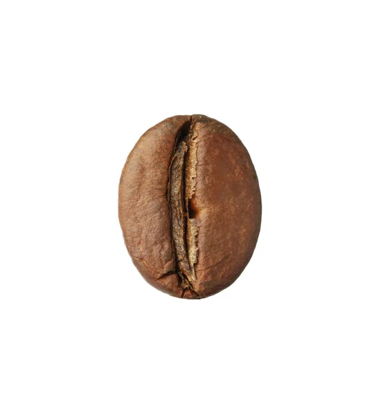 Brunrostad Kaffeböna Isolerad Vitt — Stockfoto