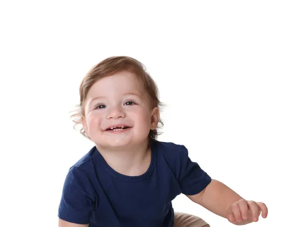 Cute Little Boy Isolated White Adorable Child — Stock Photo, Image
