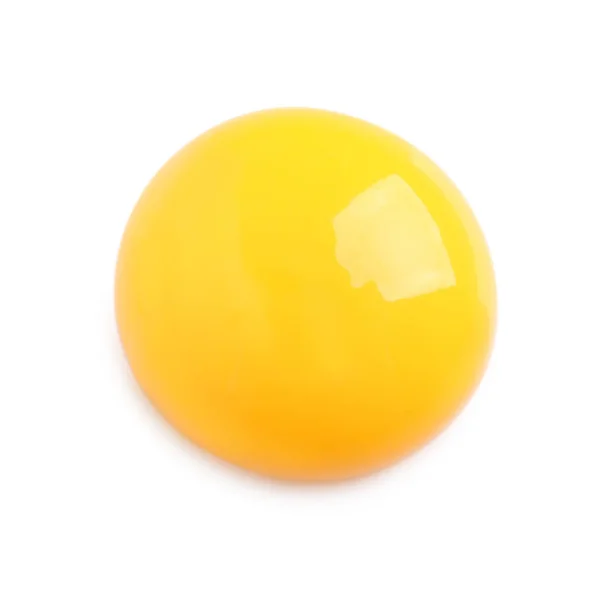 Raw Egg Yolk Isolated White Top View — Stock Photo, Image