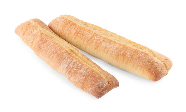白い背景においしいバゲット 新鮮なパン — ストック写真