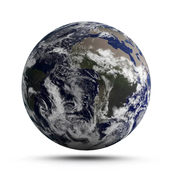 Ilustracja Planety Ziemia Białym Tle — Zdjęcie stockowe