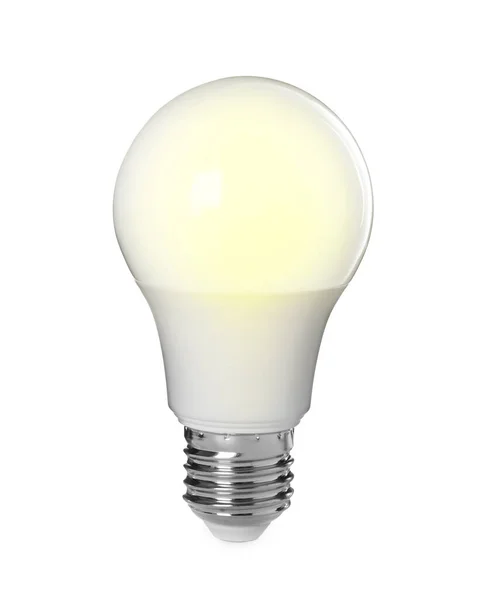 白い背景に現代の輝くランプ電球 — ストック写真