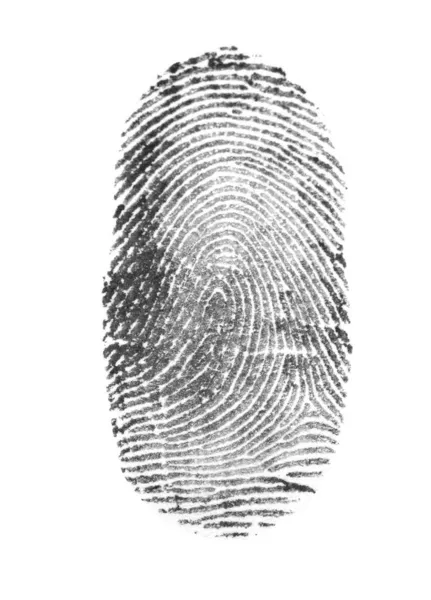 白の背景にインクで作られた黒の指紋 — ストック写真