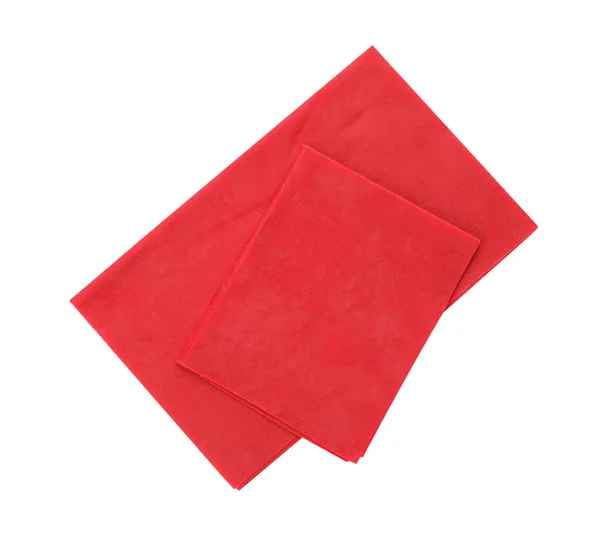 Red Reusable Beeswax Food Wraps White Background Top View — Stock Photo, Image