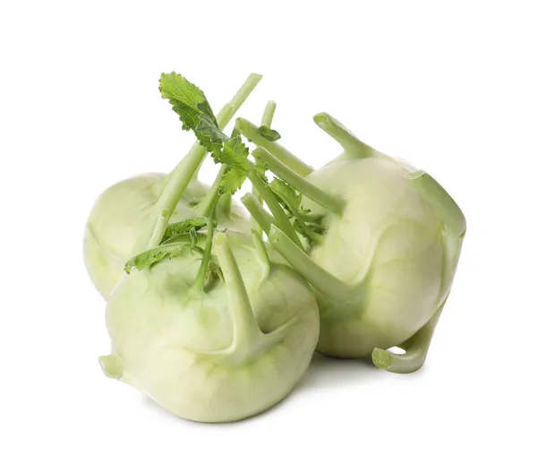 Whole Ripe Kohlrabi Plants White Background — Stock Photo, Image