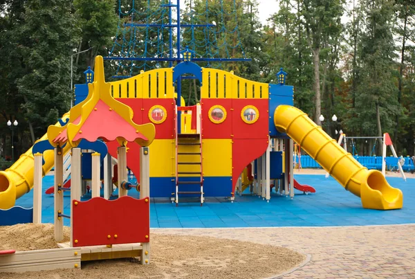 View Children Playground Autumn Day — Stock Photo, Image
