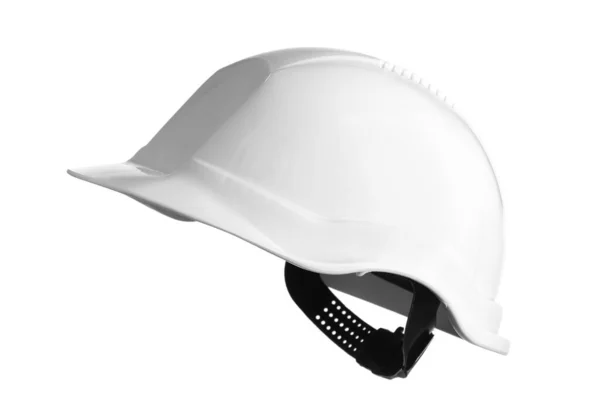 白い帽子で隔離された保護ハード帽子 安全装置 — ストック写真