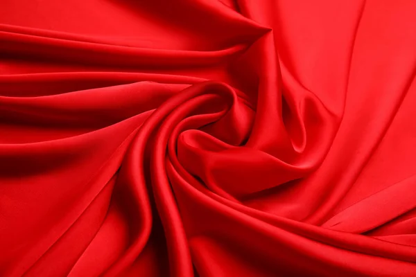 Texture Delicate Red Silk Background Closeup — Stock Photo, Image