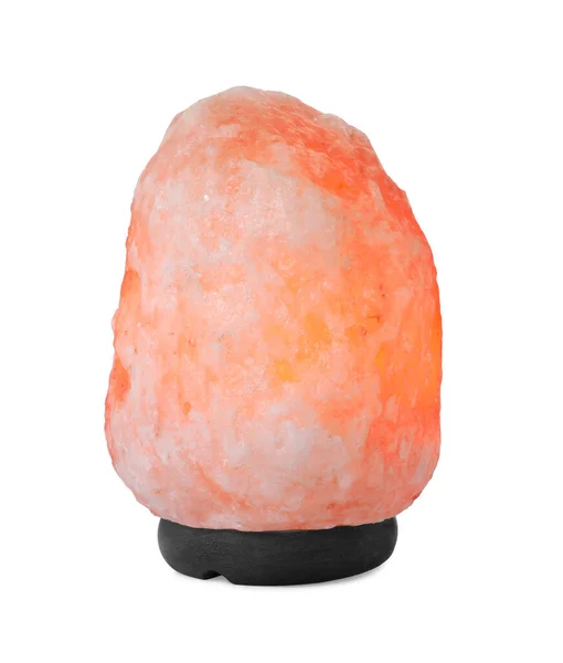 Roze Himalaya Zout Lamp Geïsoleerd Wit — Stockfoto