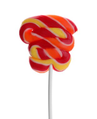 Beyaza izole edilmiş renkli bir lolipop.