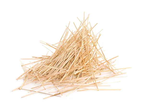 Heap Dried Hay White Background — Stock Photo, Image