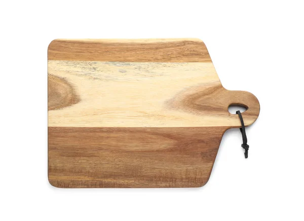 木製のまな板白 上のビューに隔離された 調理器具 — ストック写真