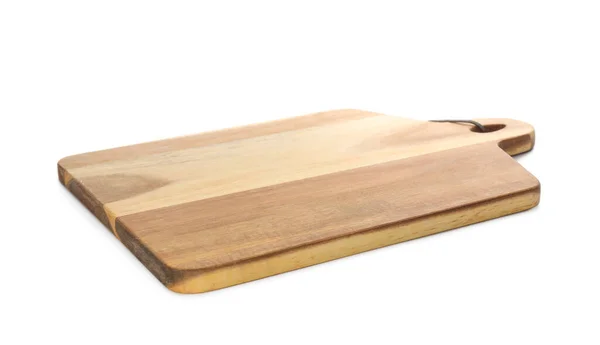 Tagliere Legno Isolato Bianco Utensile Cucina — Foto Stock