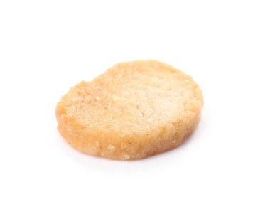 Beyazda izole edilmiş lezzetli bir gevrek rusk.