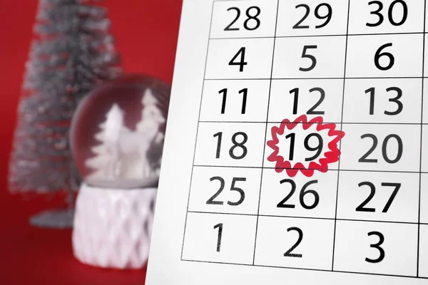 Giorno San Nicola Calendario Con Data Segnata Dicembre Arredamento Festivo — Foto Stock