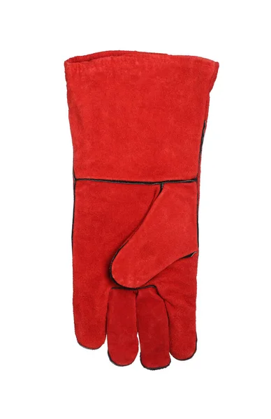 Gants Protection Rouges Isolés Sur Blanc Équipement Sécurité — Photo