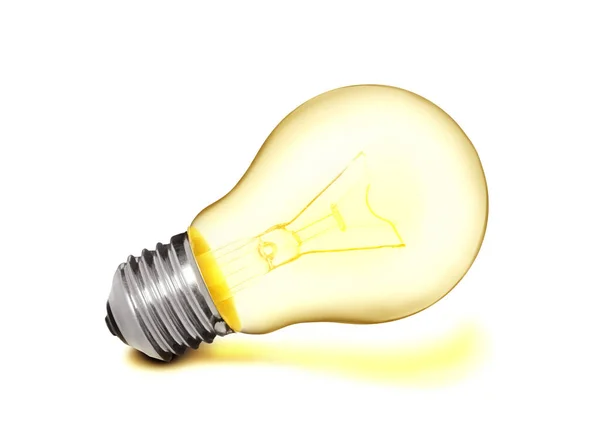 Modern Glowing Lamp Bulb White Background — Stock Photo, Image
