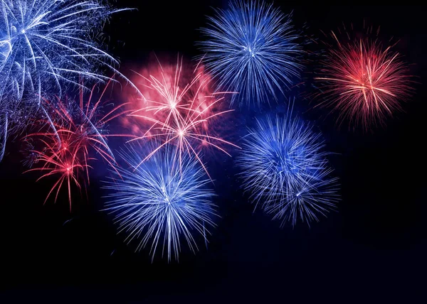 Juli Unabhängigkeitstag Der Usa Wunderschönes Helles Feuerwerk Erhellt Den Nachthimmel — Stockfoto