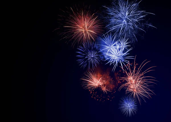 Juli Unabhängigkeitstag Der Usa Wunderschönes Helles Feuerwerk Erhellt Den Nachthimmel — Stockfoto