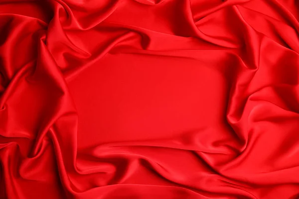 Texture Delicate Red Silk Background Top View — Stock Photo, Image