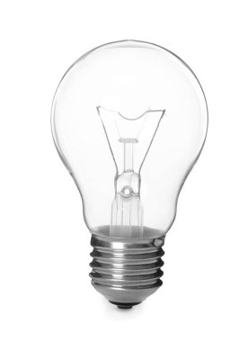 Yeni modern ampul beyaza izole edildi