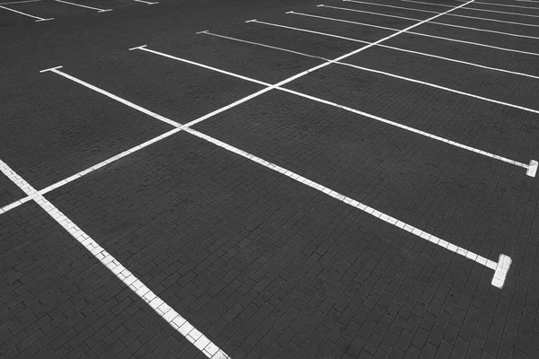 Empty Car Parking Lots White Marking Lines Outdoors — Stock Photo, Image