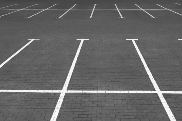 Empty Car Parking Lots White Marking Lines Outdoors — Stock Photo, Image