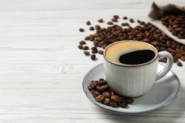 향기로운뜨거운 커피와 본문을 — 스톡 사진