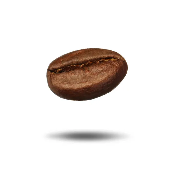 Braune Geröstete Kaffeebohne Auf Weißem Hintergrund — Stockfoto