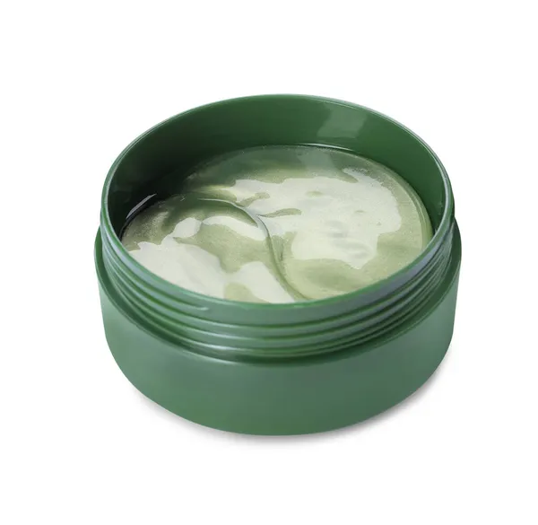 Eye Patches Jar Isolated White Cosmetic Product — Stock Photo, Image
