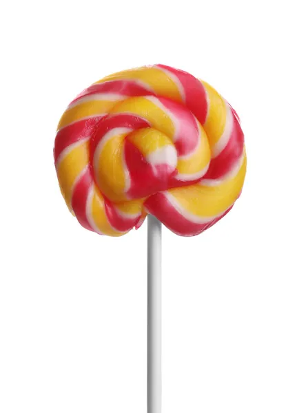 One Delicious Colorful Lollipop Isolated White — Stock Photo, Image