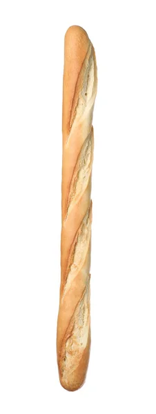 Gustosa Baguette Isolata Bianco Pane Fresco — Foto Stock